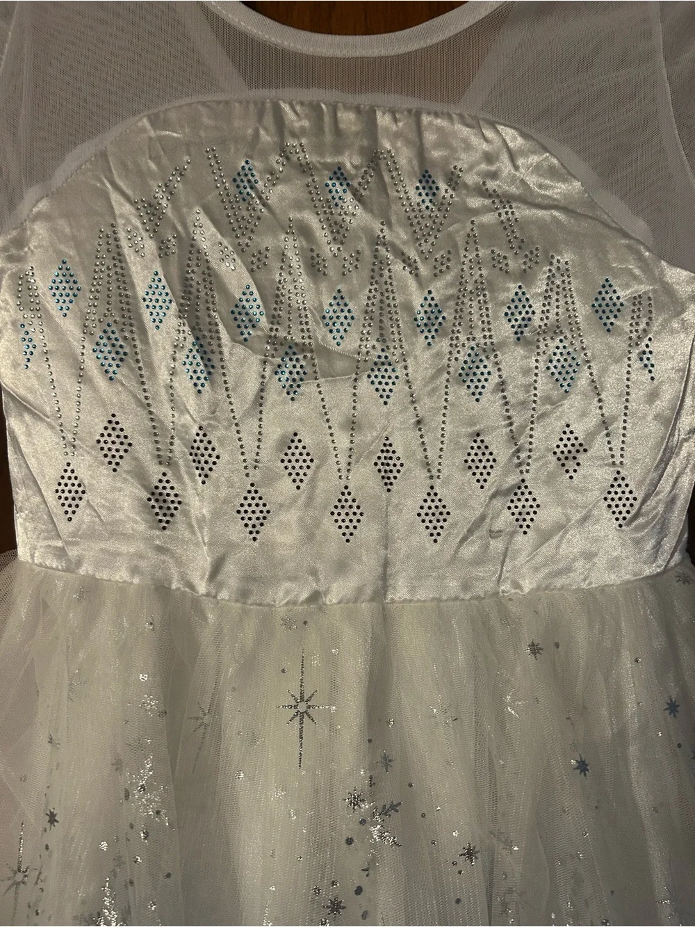 Girls White and Silver Snow Princess Costume Dress